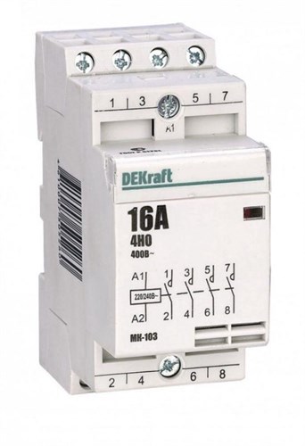 Контактор модульный МК-103 4НО 16А 230В DEKraft 18053DEK 1113413 - фото 16754536