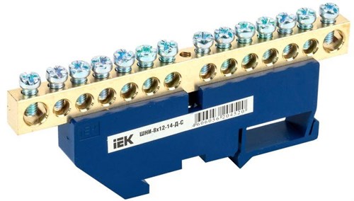 Шина нулевая на DIN-изол. ШНИ-8х12-14-Д-С IEK YNN10-812-14D-K07 1037428 - фото 16754622