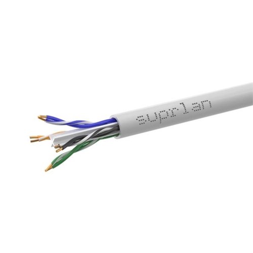 Кабель витая пара U/UTP кат.6 4х2х23AWG solid Cu PVC Six сер. (м) SUPRLAN 01-0316-1 268716 - фото 16754654