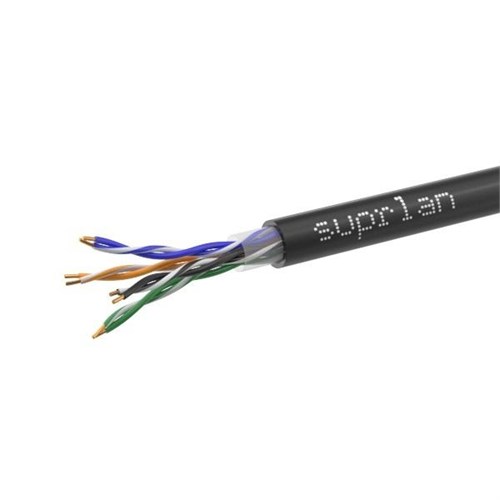 Кабель витая пара U/UTP кат.5E 4х2х24AWG solid Cu PE Outdoor Standart черн. (м) SUPRLAN 01-0325-1 227157 - фото 16754691