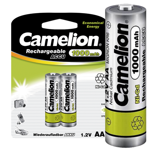 Аккумулятор AA/R6 1000мА.ч NI-CD BP-2 металлик (блист.2шт) Camelion 6181 197950 - фото 16754892