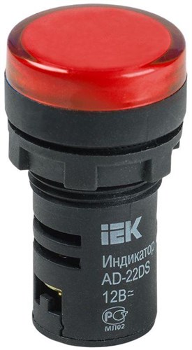 Лампа светосигнальная AD22DS d22мм 12В AC/DC красн. IEK BLS10-ADDS-012-K04 100551 - фото 16755186