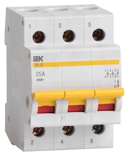 Выключатель нагрузки ВН-32 25А/3П IEK MNV10-3-025 45642 - фото 16755285