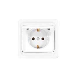 Розетка 1-м СП Валери 16А IP20 с заземл. с крышкой бел. UNIVersal В0029 75142 - фото 16755408
