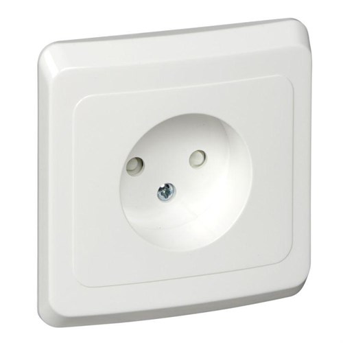 Розетка 1-м СП Этюд 16А IP20 250В без заземл. защ. шторки бел. SE PC16-002B 87951 - фото 16755426
