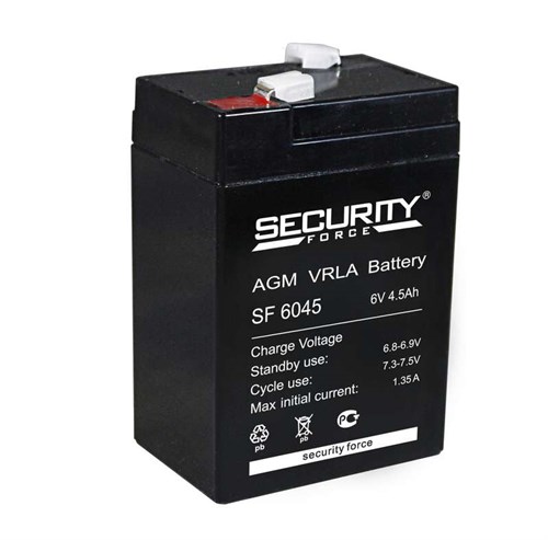 Аккумулятор ОПС 6В 4.5А.ч Security Force SF 6045 293970 - фото 16755486