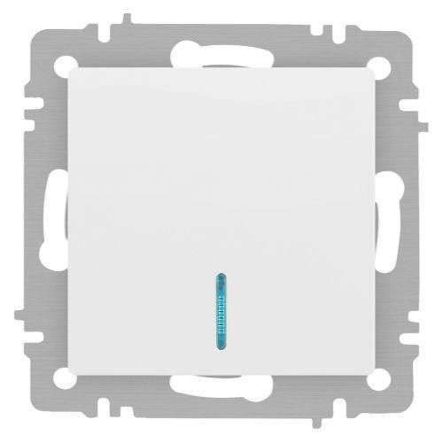 Выключатель Accent 6-102-01М с подсветкой 10А-250В IP20 СУ AL/CU бел. матов. Intro Б0063466 1931309 - фото 16755928