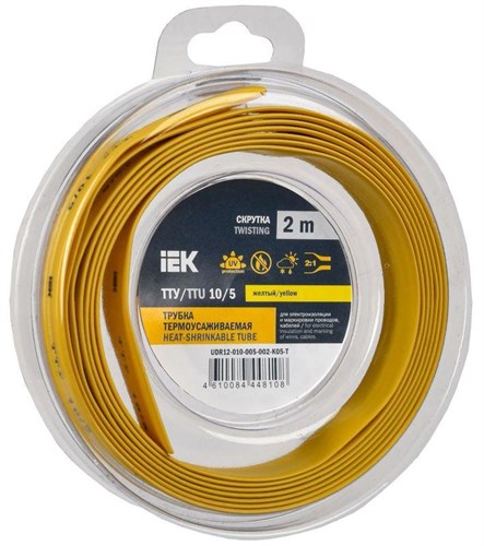 Трубка термоусадочная ТТУ нг-LS 10/5 желт. (уп.2м) IEK UDR12-010-005-002-K05-T 1777109 - фото 16756426