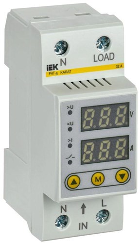 Реле напряжения и тока РНТ-д 1ф 36мм 32А IEK IVC21-1-32 1700232 - фото 16756537