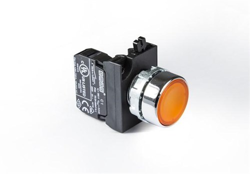 Кнопка нажимная круглая CM100DS (1НО) желт. EMAS CM100DS 1694411 - фото 16756538