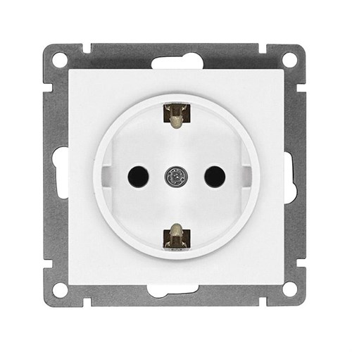 Розетка 1-м СП Афина 16А IP20 с заземл. механизм бел. Universal A0028 1734388 - фото 16756557
