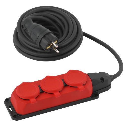 Удлинитель силовой UK-3e-3x1.5-5m-IP44(KG) с заземлением 3 розетки каучук 5м КГ 3х1.5кв.мм IP44 Эра Б0057579 1699052 - фото 16756615