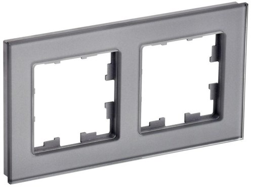 Рамка 2-м BRITE РУ-2-2-БрСе стекло сер. IEK BR-M22-G-K03 1679817 - фото 16756655