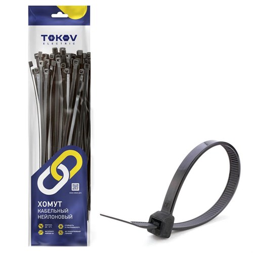 Хомут кабельный нейлоновый черн. 4.8х400 (уп.100шт) TOKOV ELECTRIC TKE-HNS-4.8-400-B/100 1672350 - фото 16756688
