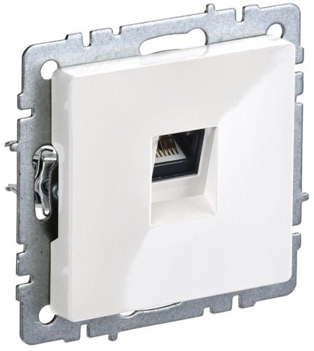 Розетка компьютерная СП RJ45 кат.6 BRITE РК11-БрБ механизм бел. IEK BR-K10-2-K01 1617412 - фото 16756854