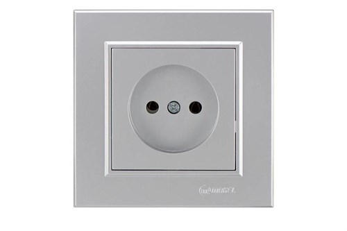 Розетка 1-м СП Karea 10А IP20 б/з сереб. Makel 56065022 1589934 - фото 16757069