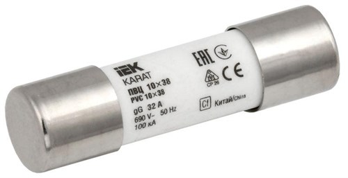 Вставка плавкая цилиндрическая ПВЦ 10х38 32А KARAT IEK MFL10-032 1383446 - фото 16757327