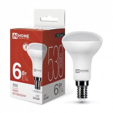 Лампа светодиодная LED-R50-VC 6Вт рефлектор 4000К нейтр. бел. E14 530лм 170-265В IN HOME 4690612024264 540909 - фото 16757451