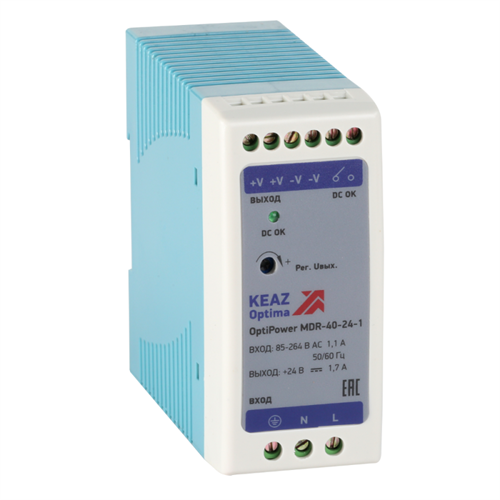 Блок питания OptiPower MDR-40-24-1 КЭАЗ 284540 1312815 - фото 16757514