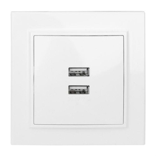 Розетка USB 2-м СП Минск 2.1А бел. EKF ERR-2USB-100 1279151 - фото 16757647