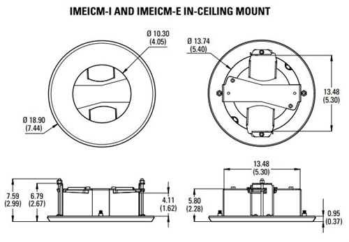 Крепление врезное для Sarix Enh+ внешн. Pelco IMEICM-E 524714 - фото 16757699
