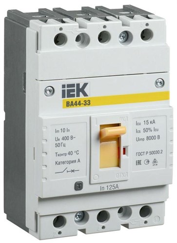 Выключатель автоматический 3п 125А 15кА ВА44 33 IEK SVA4410-3-0125 1251852 - фото 16757745