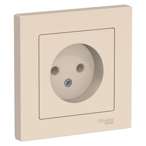 Розетка 1-м СП AtlasDesign 16А IP20 без заземл. в сборе беж. SE ATN000240 1240195 - фото 16757816
