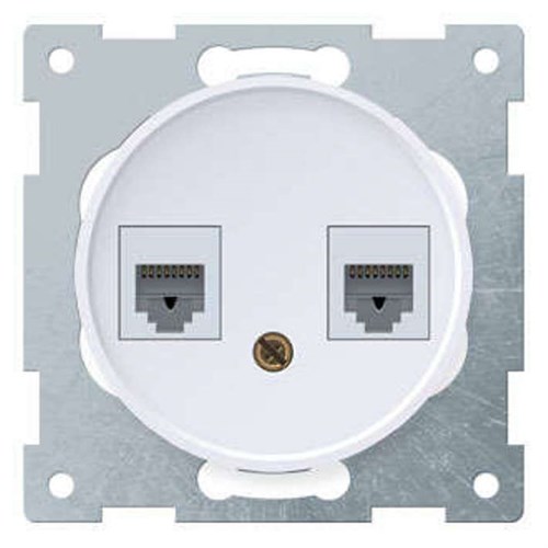 Розетка компьютерная + телефонная 2-м СП Florence RJ45 + RJ11 кат.5E механизм бел. (1E20801300) OneKeyElectro 2172771 467462 - фото 16757988