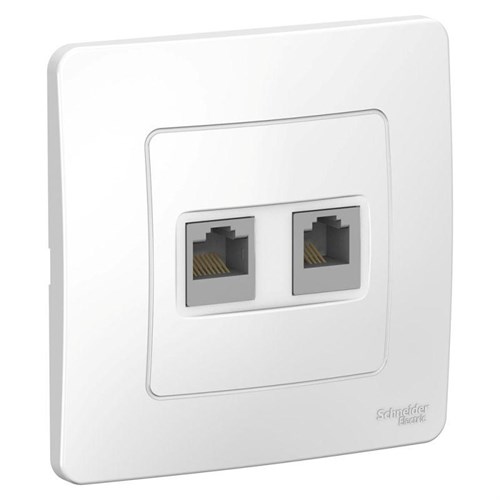 Розетка компьютерная + телефонная 2-м СП Blanca RJ45 кат.5E + RJ11 бел. SE BLNIS045111 1210270 - фото 16758014