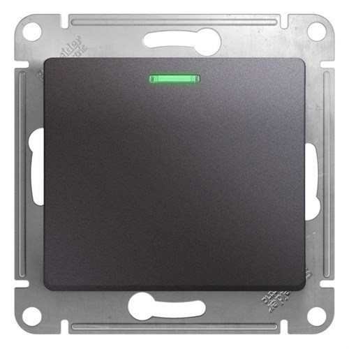 Переключатель проходной 1-кл. СП Glossa 10А IP20 (сх. 6а) 10AX с подсветкой механизм графит SE GSL001363 454391 - фото 16758091