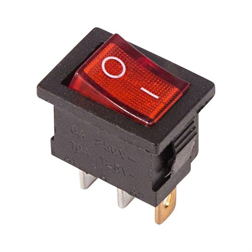 Выключатель клавишный 250В 6А (3с) ON-OFF красн. с подсветкой Mini (RWB-206; SC-768) Rexant 36-2150 415476 - фото 16758190