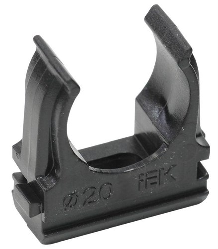 Держатель для труб (клипса) CF20 с защелкой черн. IEK CTA10D-CF20-K02-100 414604 - фото 16758224