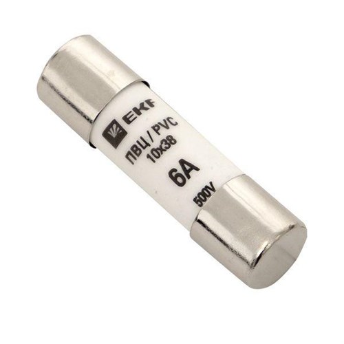 Вставка плавкая цилиндрическая ПВЦ 10х38 6А EKF pvc-10x38-6 407985 - фото 16758234