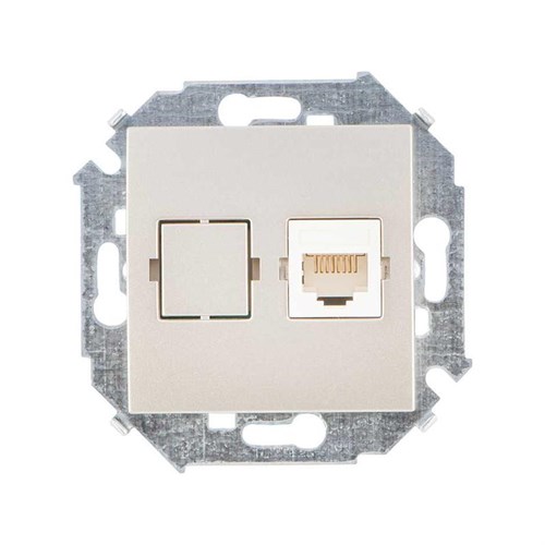 Розетка компьютерная СП Simon 15 RJ45 кат.5E Systimax механизм шампань Simon 1591598-034 300936 - фото 16758313
