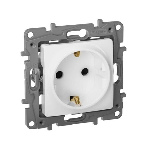 Розетка 1-м СП Etika 16А IP31 250В 2P+E с заземл. защ. шторки немецк. стандарт винтов. клеммы механизм бел. Leg 672222 1066910 - фото 16758590