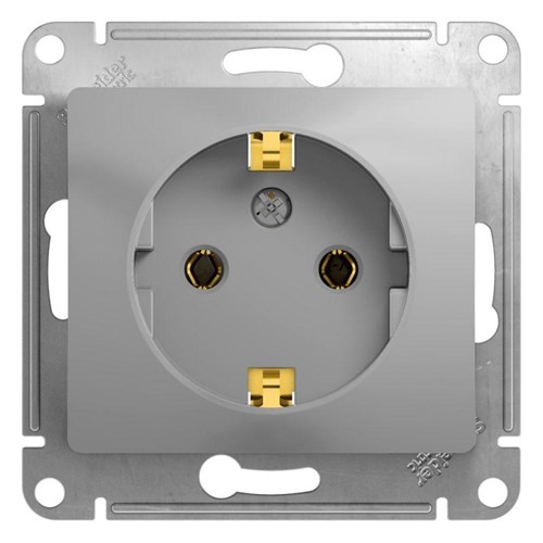 Розетка 1-м СП Glossa 16А IP20 с заземл. механизм алюм. SE GSL000343 1063747 - фото 16758592