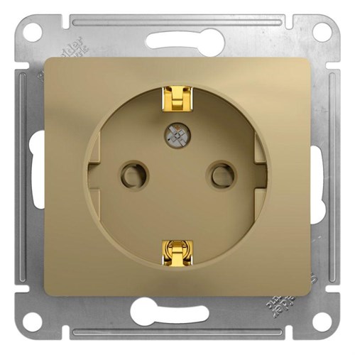 Розетка 1-м СП Glossa 16А IP20 с заземл. защ. шторки механизм титан SE GSL000445 1063793 - фото 16758603