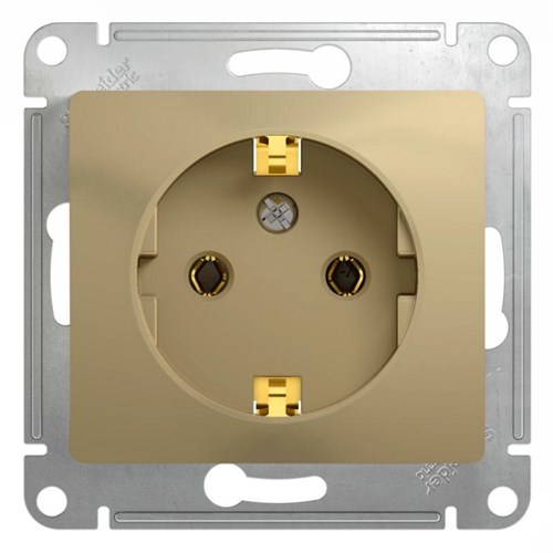 Розетка 1-м СП Glossa 16А IP20 с заземл. механизм титан SE GSL000443 1063792 - фото 16758604