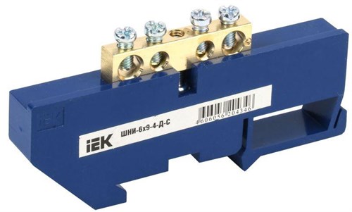 Шина нулевая на DIN-изол. ШНИ 6х9-4-Д-С IEK YNN10-69-4D-K07 259470 - фото 16758753