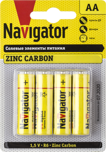 Элемент питания солевой AA/R6 94 758 NBT-NS-R6-BP4 (блист.4шт) Navigator 94758 149236 - фото 16758884