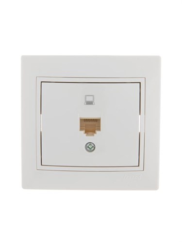 Розетка компьютерная 1-м СП Mira RJ45 бел./бел. LEZARD 701-0202-139 193150 - фото 16758933