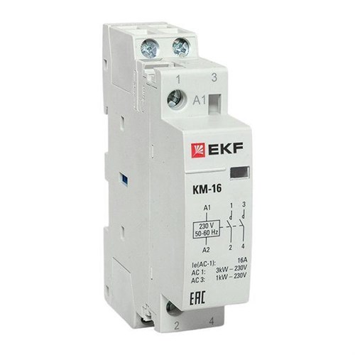 Контактор модульный КМ 16А 2NО (1 мод.) EKF km-1-16-20 147147 - фото 16759085