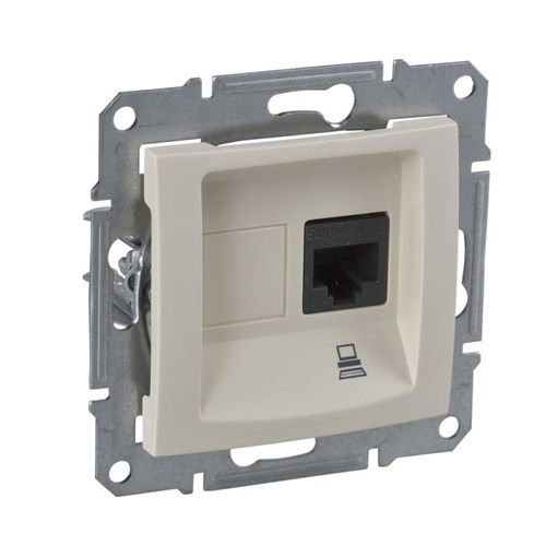 Розетка компьютерная 1-м СП Sedna RJ45 кат.5E UTP неэкранир. механизм беж. SchE SDN4300147 211822 - фото 16759135