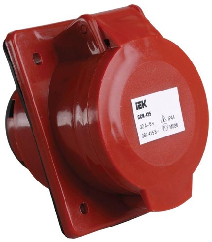 Розетка встраиваемая 32А 3P+E+N 380В IP44 ССИ-425 IEK PSR42-032-5 122313 - фото 16759187