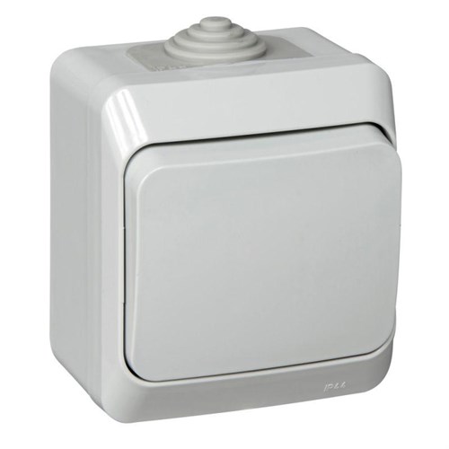 Выключатель 1-кл. ОП Этюд 10А IP44 10AX сер. SE BA10-041C 97301 - фото 16759267