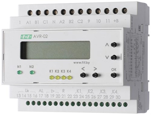 Устройство управления резервным питанием AVR-02 (3х400В+N; 5 перекл. х8А; IP20) F&F EA04.006.004 315524 - фото 16759533