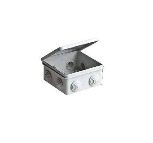 Коробка распределительная ОП 100х100х50мм 8 вводов откид. крышка IP54 сер. Ruvinil 67045 84830 - фото 16759542