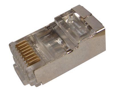Джек компьютерный RJ45 (8P8C) кат.5E с экраном (уп.100шт) Rexant 05-1023 265679 - фото 16759703