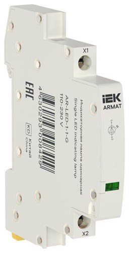 Лампа индикаторная одинарная LED 110-230В AC зел. ARMAT IEK AR-LED-1-1-G 1927963 - фото 16759992