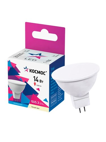Лампа светодиодная JCDR 14Вт GU5.3 3000К 174-265В КОСМОС LkecLED14wJCDRC30 1877851 - фото 16760011